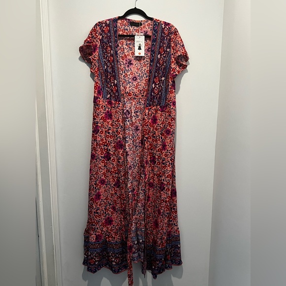 BOHO FLORAL WRAP DRESS - Picture 3 of 5